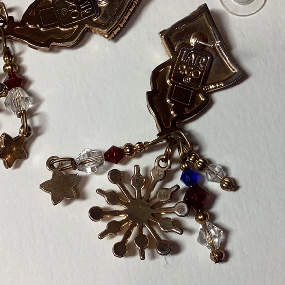 Patriotic Flag Earrings with Crystal Accents - Picture 3 of 8